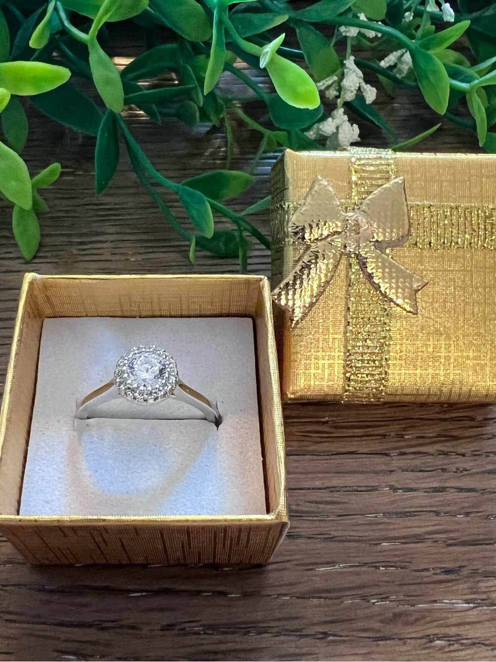 Cubic Zirconia Solitaire Ring - Size 9